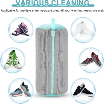 Sac de lavage de chaussures, filet rembourré, protecteur de chaussures à linge, fibre moelleuse, polyester, machine à laver les chaussures, sac à linge, sac de séchage