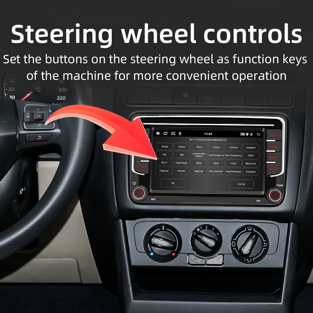 GEARELEC 2 Din lecteur multimédia de voiture Android 13 autoradio Carplay pour Volkswagen Skoda Octavia golf 5 6 touran passat polo Jetta