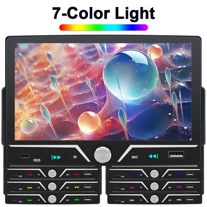 Hippcron autoradio 1 Din sans fil Android Auto Carplay MP5 stéréo 7 "écran IPS Bluetooth lien miroir type-c charge universelle