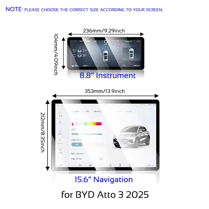 Protecteur d'écran pour BYD Atto 3 Yuan Plus 2022 – 20225, Film en verre trempé, housse de protection pour instruments de Navigation, accessoires de voiture