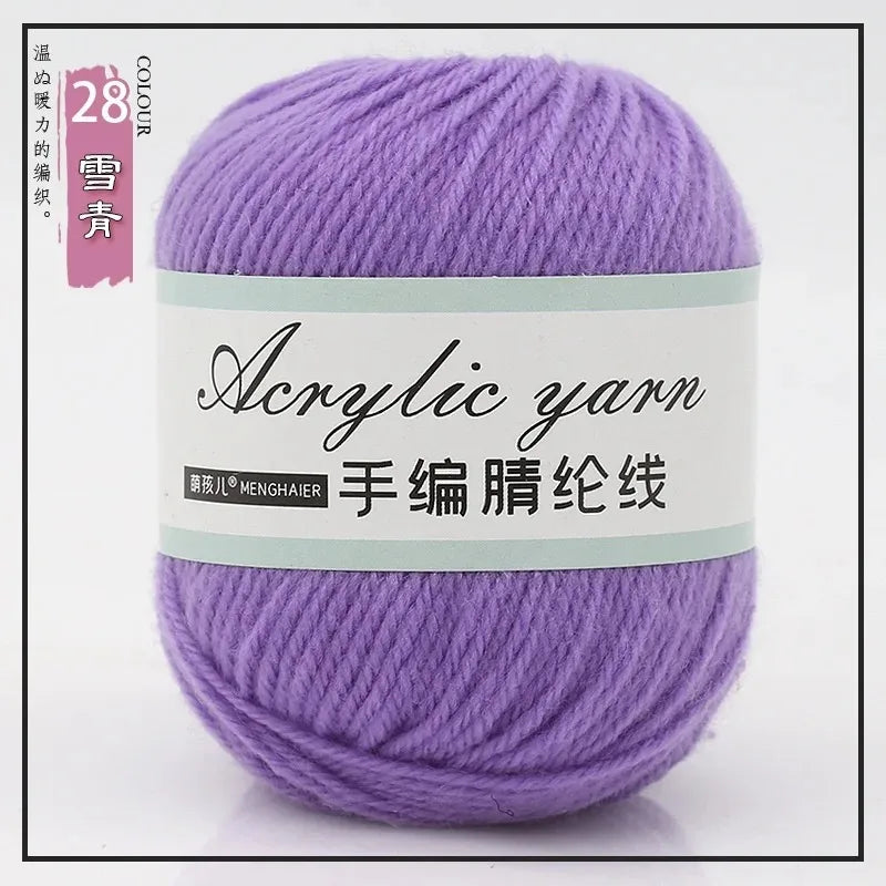 Fil tricoté en acrylique mélangé à 4 brins, avec crochet pour pull, chaussures, pantoufles, écharpe, démarreur tissé à la main pour débutants