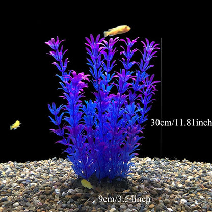 Plantes artificielles décoratives pour aquarium, herbe aquatique en plastique pour décorations d'aquarium, accessoires pour aquarium, plantas acuario