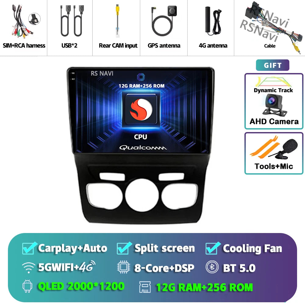 Android 15 Carplay DSP WIF + 4G autoradio GPS lecteur multimédia pour citroën C4 C4L DS4 2013 2014 2015 2016 2017 caméra stéréo 360