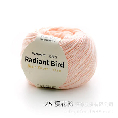 Fil de coton pur 100% biologique, fil pour bébé 50g pour tricoter, crochet et artisanat, crochet tissé à la main, pull, chapeau, fil d'écharpe