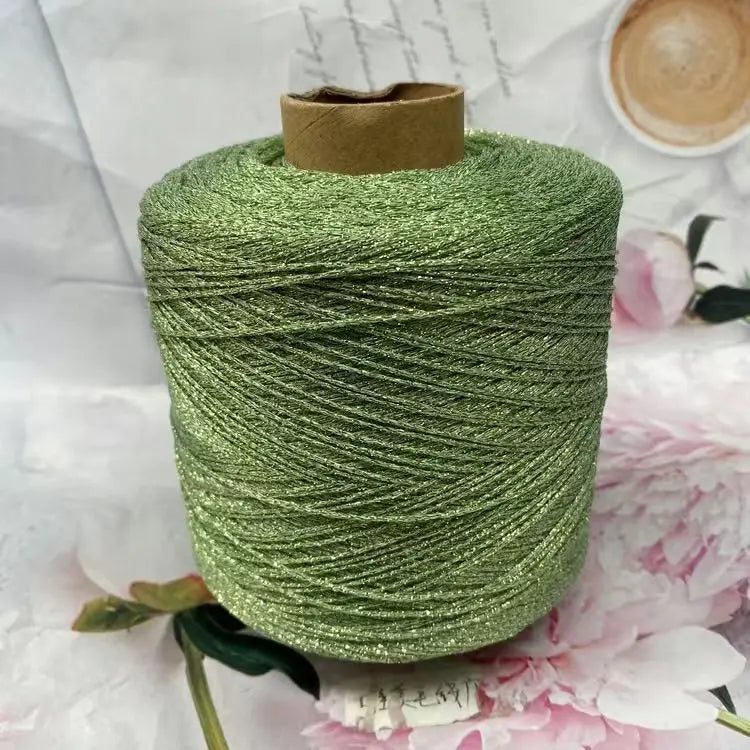 Modules de fil métallique en laine de coton doré et argenté, fil au crochet, paillettes, tissé à la main, sac artisanal, coloré, unique, boule de 50g, livraison gratuite
