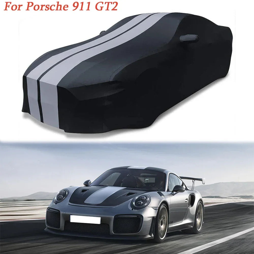 Juste de voiture d'intérieur commandée Ultraguard, compatible avec Porsche 911, 718, 968, 992, 928, Cayman, Boxster, Carrera, gris foncé, noir, rayé