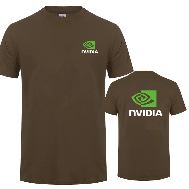 تي شيرت Nvidia رجالي صيفي بأكمام قصيرة قطن Nvidia تي شيرت رجالي كبير الحجم LH-033