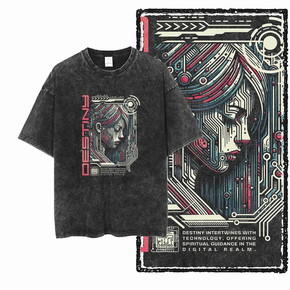 U1 STREE THEME graphique exclusif unisexe coton lavé à l'acide t-shirt Cool Vintage Streetwear hommes t-shirts grande taille t-shirt pour hommes