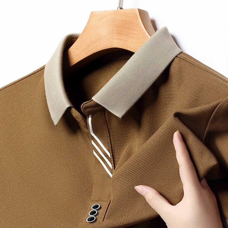 Polo à manches courtes pour hommes, couleur unie, décontracté, mode, haut d'été confortable pour les affaires et les loisirs