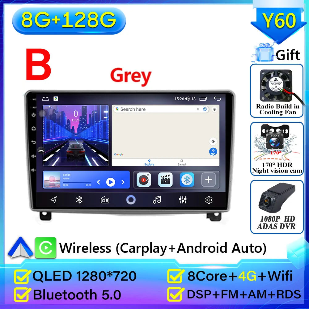 Autoradio Carplay pour Peugeot 407 2004-2011 Android 15 Navigation GPS Android Auto stéréo Android 15 vidéo 2K BT 4G No 2din DVD