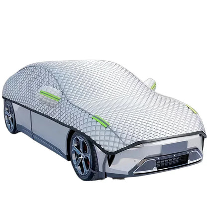 Housse de voiture universelle demi-capuchon quatre saisons Protection solaire anti-neige prévention du gel isolation thermique couverture avant de pare-brise