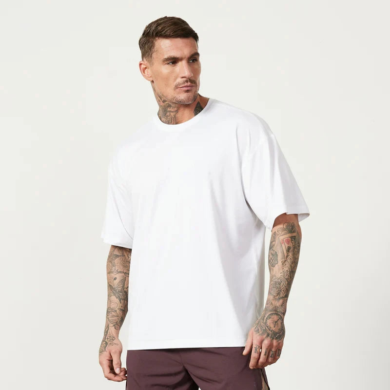 T-shirt à Manches Courtes en Coton pour Homme, Vêtement de Fitness, Gym, Musculation, dehors, Été