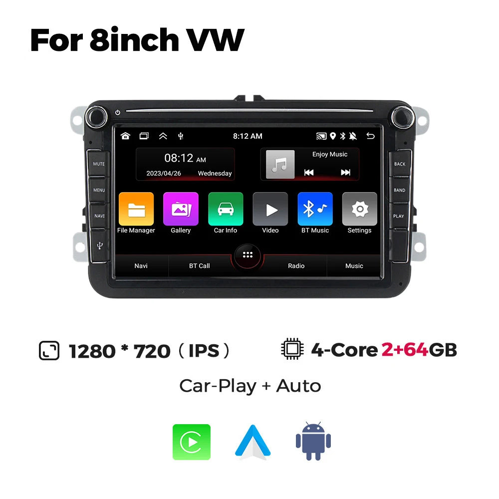 MEKEDE Android Autoradio pour Volkswagen Passat b6 b7 golf 5 6 Polo Jetta Skoda Autoradio multimédia PlayerGPS WiFi RDS Carplay