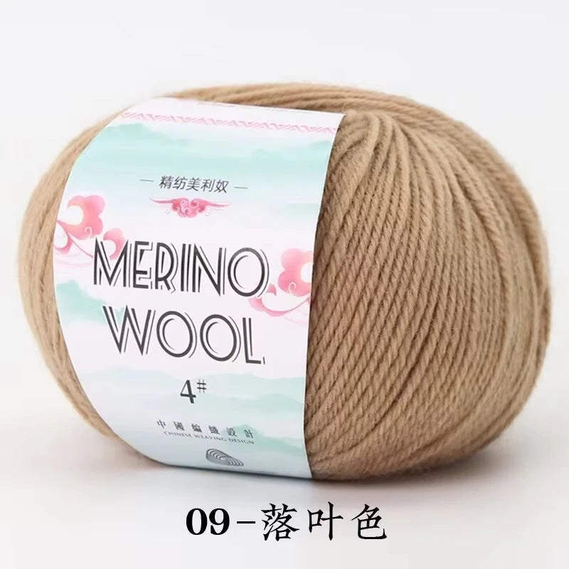Rouleau de fil de laine mérinos pour bébé, 50 g/rouleau, 130 M/rouleau, bricolage tricoté à la main, écharpe au Crochet, vêtements, chapeaux