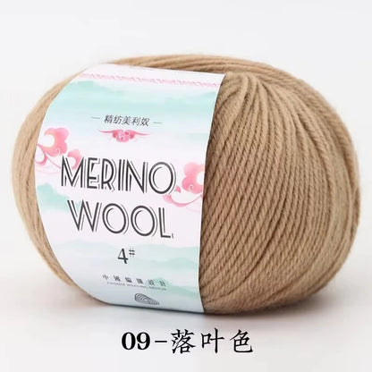 Rouleau de fil de laine mérinos pour bébé, 50 g/rouleau, 130 M/rouleau, bricolage tricoté à la main, écharpe au Crochet, vêtements, chapeaux