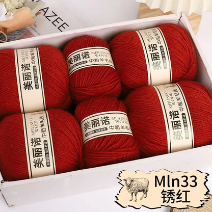 Fil de laine mi-épais pour chaussettes, tricot à la main, pull, pantalon, foulards, vêtements en cachemire mérinos, fil de Crochet doux pour bébé, 500 g/ensemble
