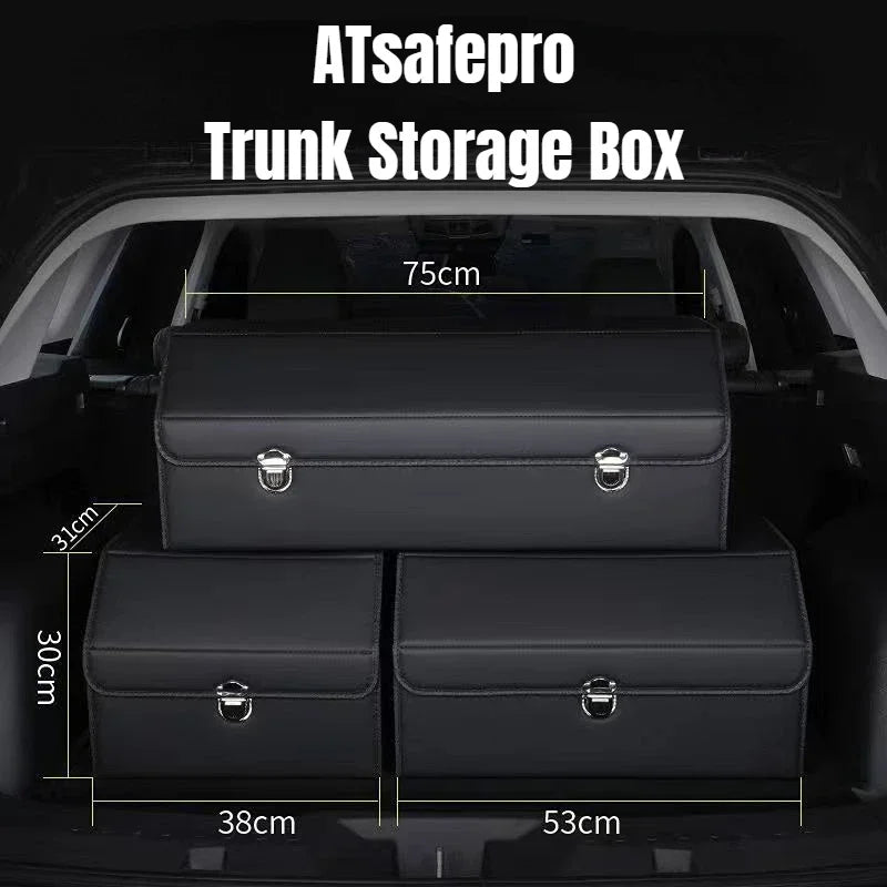 Organisateur de coffre de voiture et rangement Suv, coffre pliable en Faux cuir, multi-compartiments réglable, boîte de rangement d'épicerie automatique
