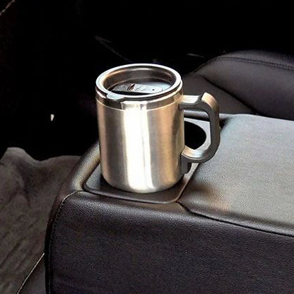 Tasse chauffante pour voiture de 450ml, bouilloire électrique de voyage en acier inoxydable, tasse chauffante pour voiture 12V pour chauffer l'eau, café, lait, thé