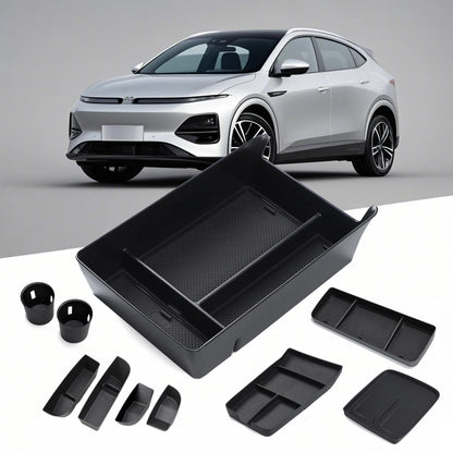 Boîte de rangement centrale de voiture pour Xpeng G9 2022 – 20225, porte-gobelet, plateau de tableau de bord, organisateur de rangement, accessoires d'intérieur de voiture noirs TPE