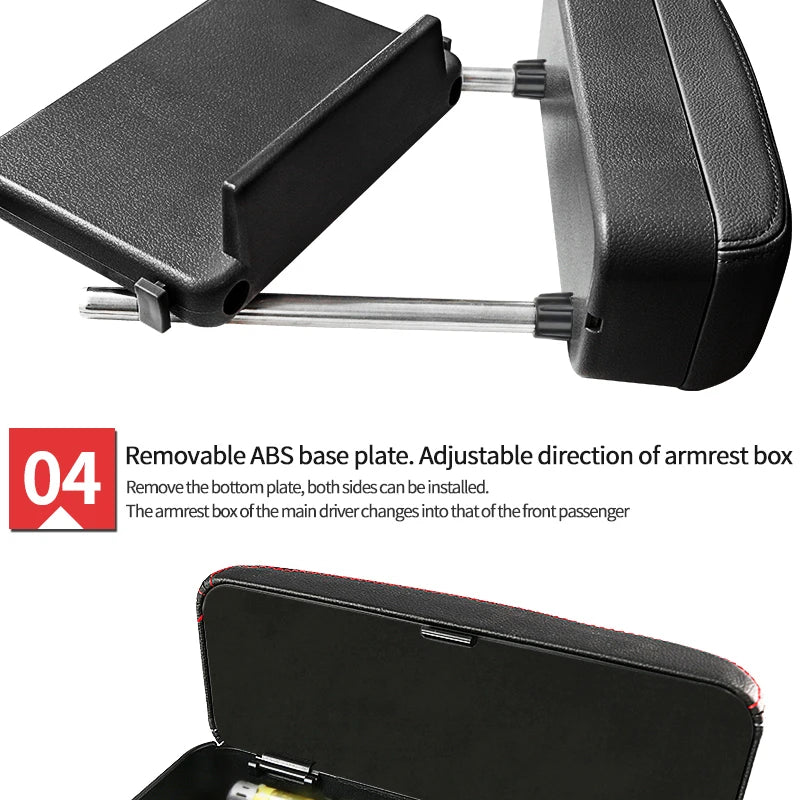 Adjustable Height Center Console Storage Organizer Lifting Mechanism Clamp Design Seat Side Storage Box Multi-functional Storage