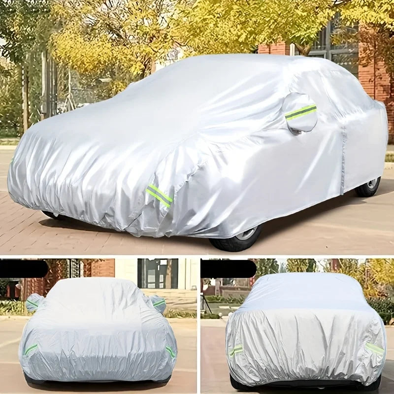 Housse de Protection extérieure pour voiture, soleil, neige, UV, hiver, été, SUV, berline, pare-soleil automobile, anti-poussière, étanche, noir, argent