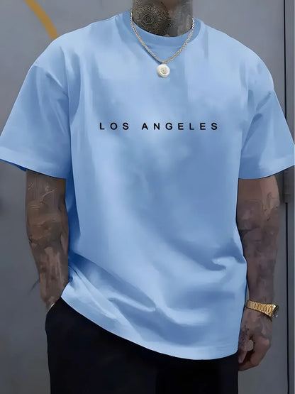 T-shirt pour homme en coton 100% - Tendance de la mode - Col rond - T-shirt à manches courtes polyvalent - T-shirt respirant pour la mode de plein air