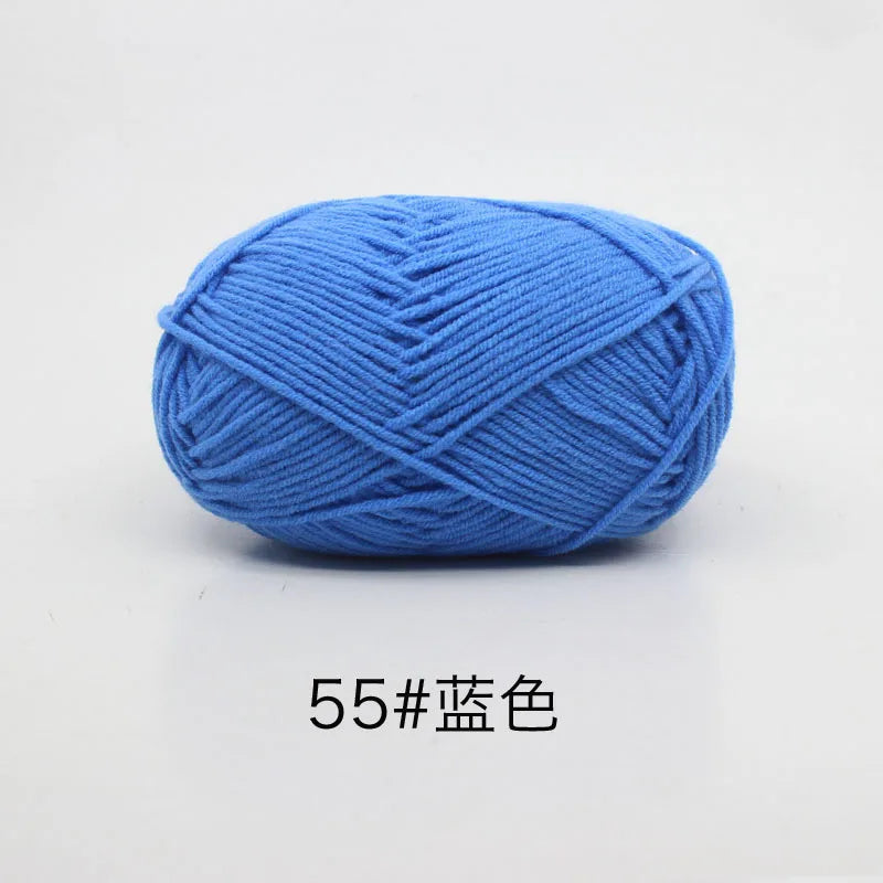40-50 جم/المجموعة خيوط قطنية حليبية 4 طبقات (80%) للحياكة، صبغة لانا لعمل الكروشيه اليدوي، سترة قبعة دمى بسعر منخفض