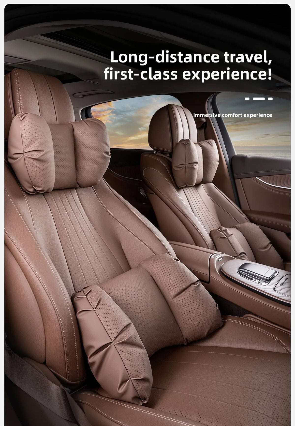 Coussin de tête de siège auto universel de haute qualité, oreiller de nuque en cuir perforé respirant, support lombaire pour voiture