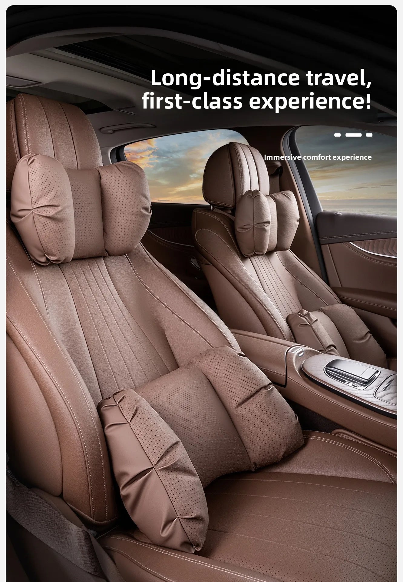 Coussin de tête de siège auto universel de haute qualité, oreiller de nuque en cuir perforé respirant, support lombaire pour voiture