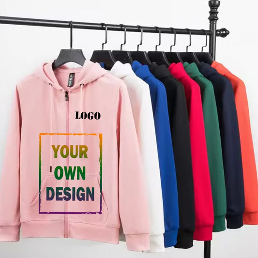 Sweat à capuche zippé à manches longues pour hommes et femmes, logo personnalisé, haut publicitaire décontracté, polyester, logo imprimé, équipe, conçu