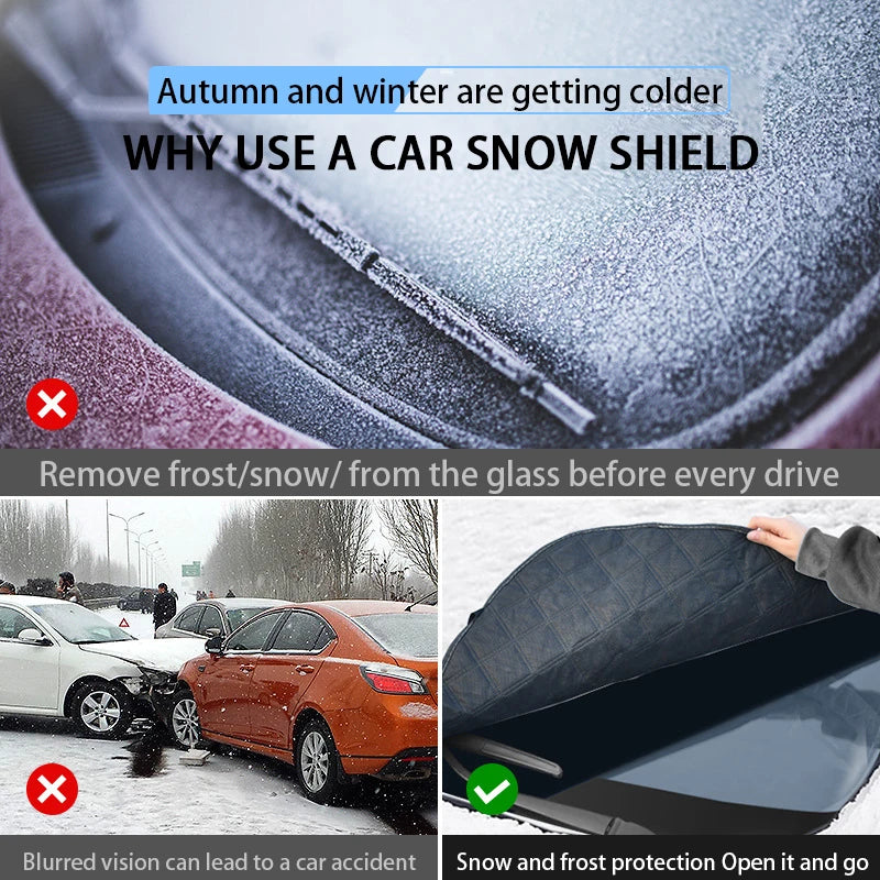 SEAMETAL Housse de neige pour fenêtre de voiture améliorée Pare-brise de grande taille avec housse de capot universelle pour berline Suv Hatchback