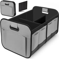 Organisateur de coffre de voiture pliable Oxford 600D avec poignées renforcées et multi-compartiments. Convient à toutes les voitures, SUV, fourgonnettes.
