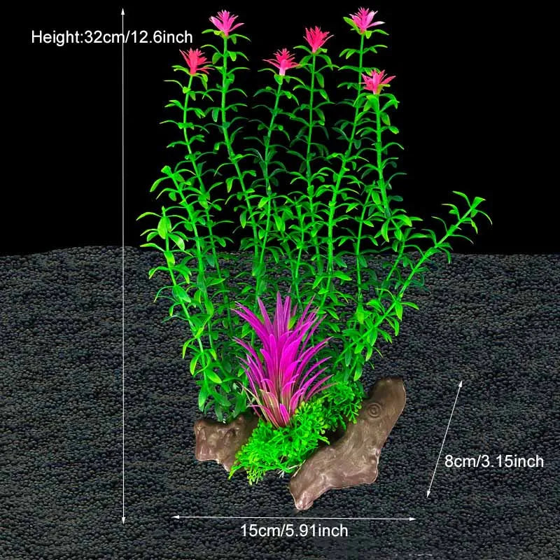 Plantes artificielles décoratives pour aquarium, herbe aquatique en plastique pour décorations d'aquarium, accessoires pour aquarium, plantas acuario