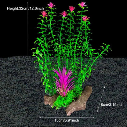 Plantes artificielles décoratives pour aquarium, herbe aquatique en plastique pour décorations d'aquarium, accessoires pour aquarium, plantas acuario