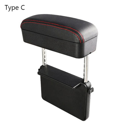 Leather Auto Car SUV Front Seat Side Gap Center Console Storage Box Organizer Pocket Adjustable Lifeable Armrest
