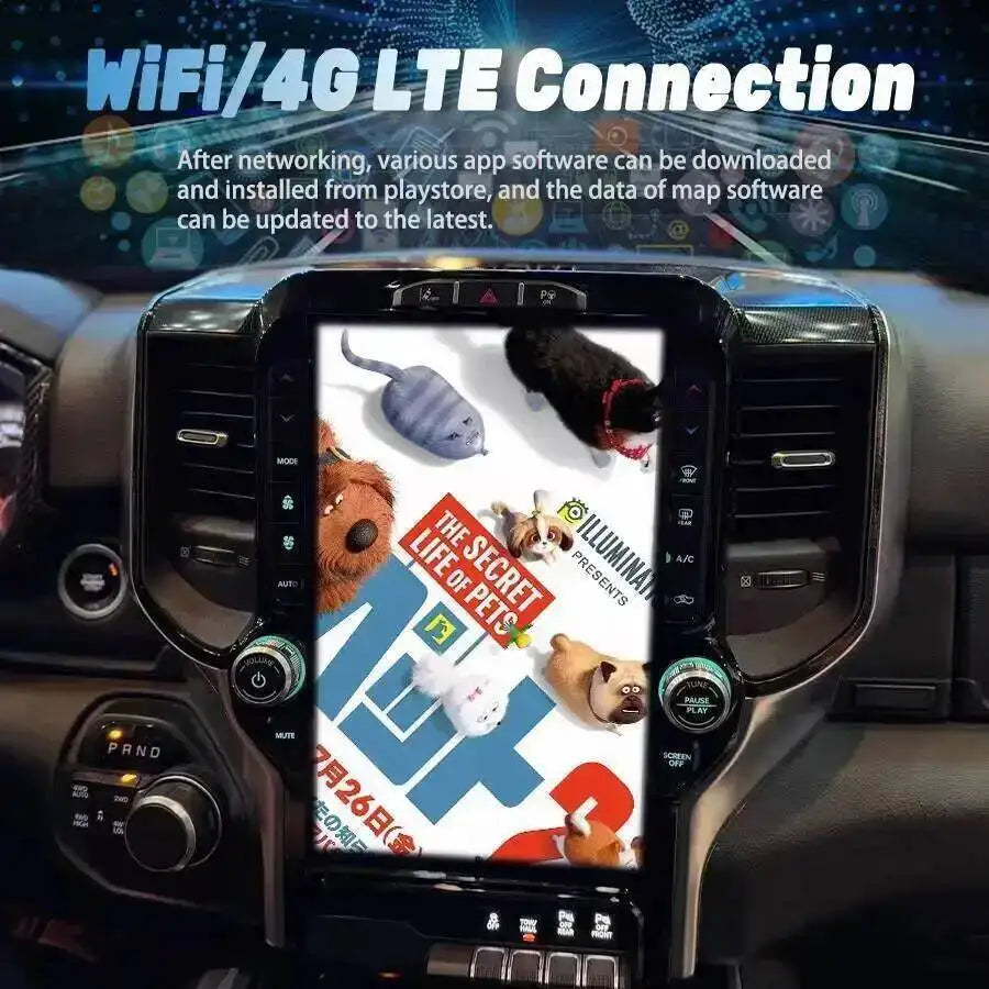 Autoradio Carplay Navigation GPS, écran Android 13.1 pouces, stéréo automatique, lecteur vidéo multimédia, pour Dodge Ram 1500 2500 3500 2019 – 2023