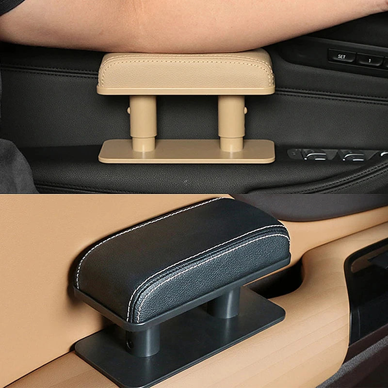 SEAMETAL – coussin d'accoudoir de porte de voiture, hauteur réglable, coussin de Support de coude, tapis de protection intérieur universels en cuir PU