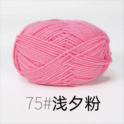 Fil de Lanas teint en coton au lait, 86 couleurs, 4 plis, pour bébé, chapeau, écharpe, pull, poupées, artisanat fait à la main