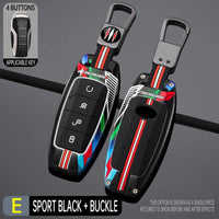 Étui pour clé de voiture en métal, Style course à 4 boutons, housse Fob pour BYD Song Plus Atto 3 Han EV Tang DM Qin Seal Dolphin