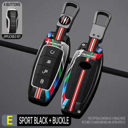 Étui pour clé de voiture en métal, Style course à 4 boutons, housse Fob pour BYD Song Plus Atto 3 Han EV Tang DM Qin Seal Dolphin