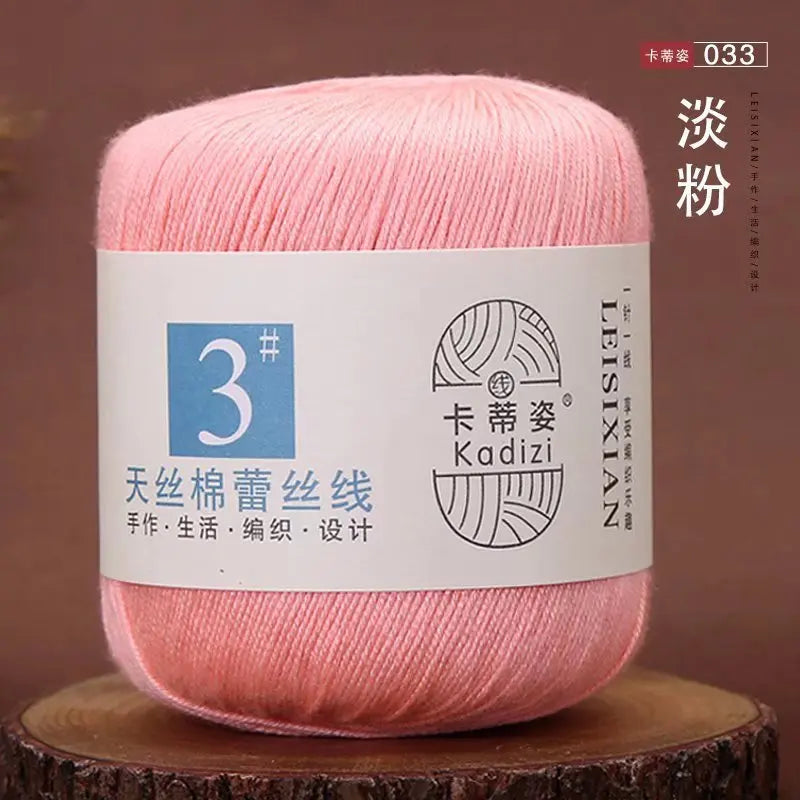 Fils de dentelle en coton mercerisé, fils de dentelle au crochet, broderie à la main, artisanat d'art, couvertures de bricolage, écharpe et pull, taille 3, # 100%