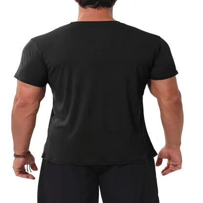 T-shirt de sport à manches courtes à séchage rapide pour hommes et femmes, maillot de gym, chemise de fitness, t-shirt de course, vêtements de sport respirants pour adolescents