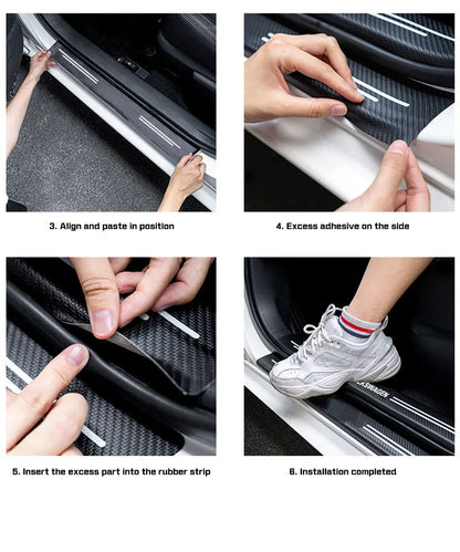 Autocollant de seuil de porte de voiture en Fiber de carbone, 4 pièces, pour Xpeng Xiao Peng G6 P5 P7 G9 X9 G3 P7i 2023 2024, autocollant de protection de seuil de porte de voiture