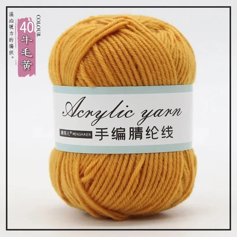 Fil tricoté en acrylique mélangé à 4 brins, avec crochet pour pull, chaussures, pantoufles, écharpe, démarreur tissé à la main pour débutants
