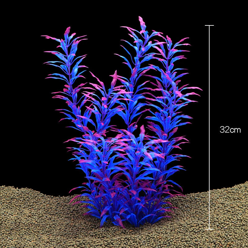 Plantes artificielles décoratives pour aquarium, herbe aquatique en plastique pour décorations d'aquarium, accessoires pour aquarium, plantas acuario