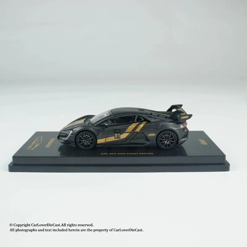 INNO moulé sous pression 1/64 échelle BYD YANGWANG U9 modèle de voiture de sport en alliage BYD YANGWANG U9 tout en carbone noir modèle de voiture Collection ornement
