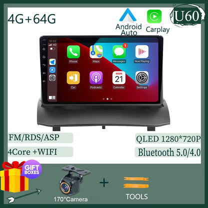 Android pour Ford Fiesta MK7 2009 - 2017 haute performance CPU tactile vidéo Bluetooth stéréo QLED écran Carplay vidéo DSP DVD