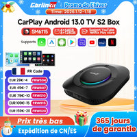 2026 Carlinkit Ai Box LED Android adaptateur Carplay sans fil Android 13 Qualcomm 6115 8 cœurs 64G Smart Tv Box pour Netflix IPTV