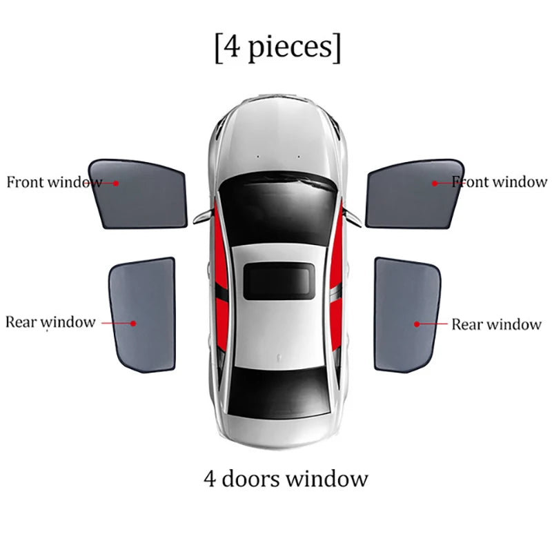 Pare-soleil magnétique pour BYD Dolphin 2024 2023 – 2021, cadre de pare-brise avant, rideau pour fenêtre latérale arrière, pare-soleil