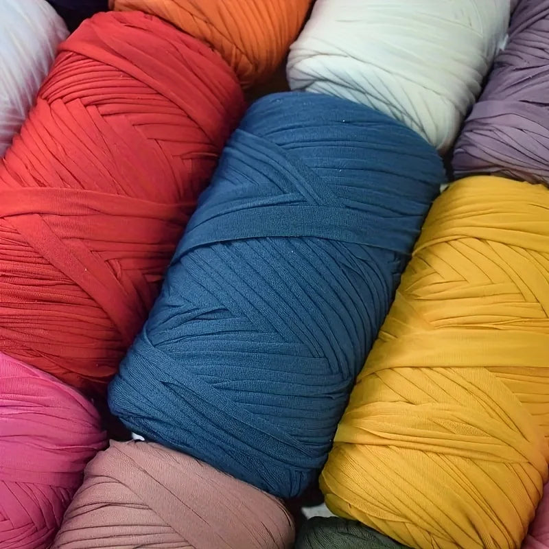 Fil à tricoter élastique de qualité supérieure 200g - Couleurs vibrantes pour sacs au crochet, paniers, tapis, cadeau de la Saint-Valentin |   Expédition 24h/24